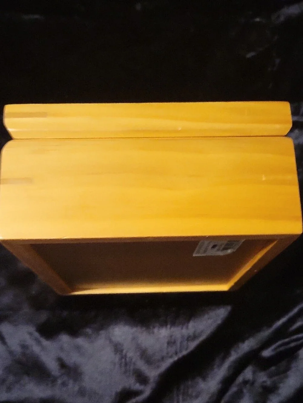 Natural Wood Jewelry Box with Glass Interior Lid for a Photo Insert